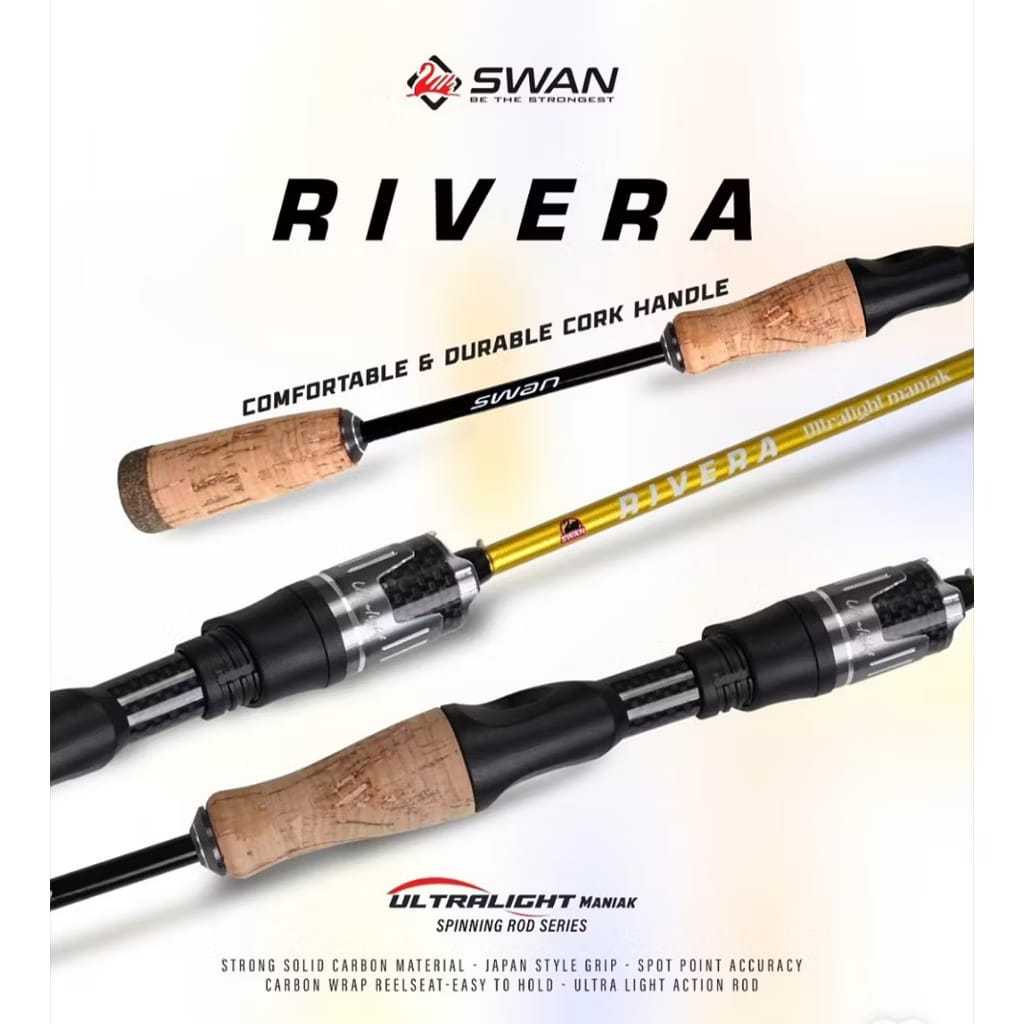 Joran Pancing Spinning UL Swan Rivera Carbon Solid Japan Style Terbaik