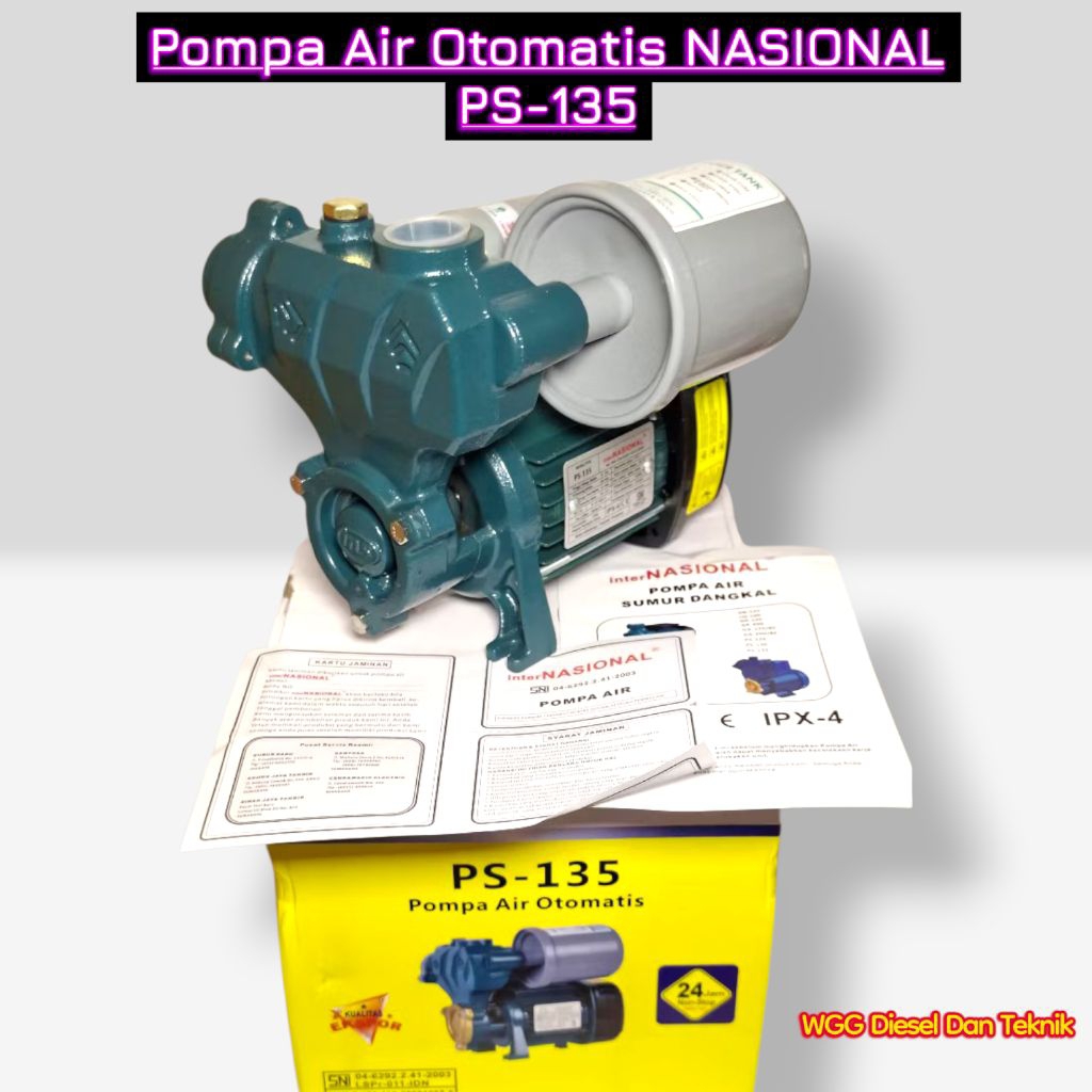 Pompa Air Otomatis NASIONAL PS-135 / Pompa Sumur Dangkal PS 135 Berkualitas SNI / NASIONAL PS-135 Po