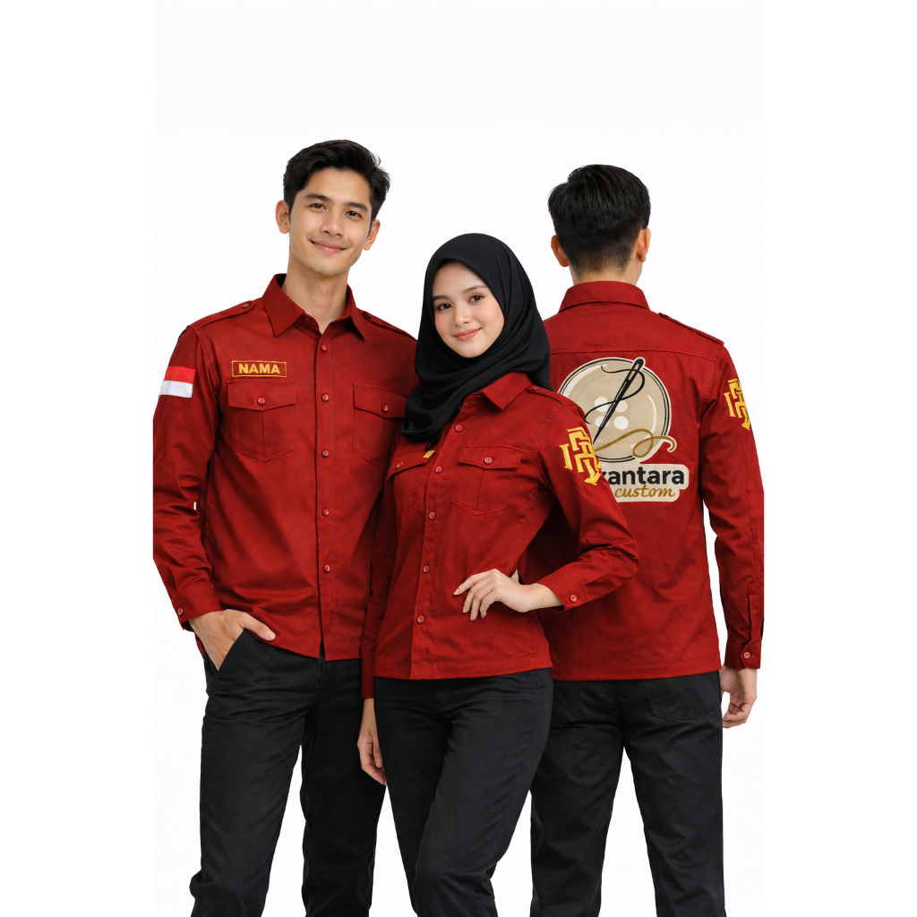 KEMEJA ALMET CUSTOM/JAKET ALMET CUSTOM/BISA SATUAN/ GRATIS 5 TITIK BORDIR MIRIP ALMET TANJUNG DUREN