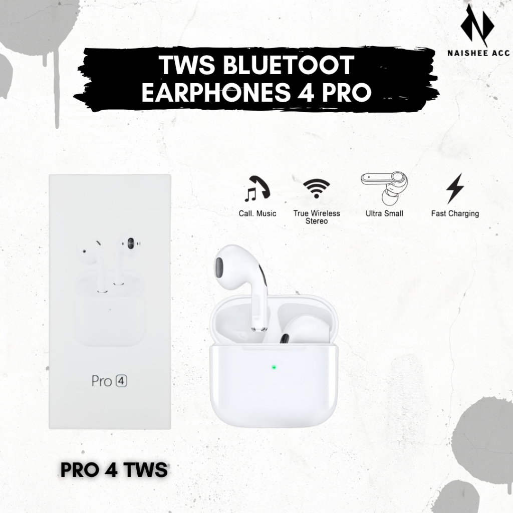 TWS BLUETOOTH PRO 4 TWS GAMING BASS WITH MIC TOUCH WATERPROOF WIRELESS EARPHONE BLUETOOTH ANDROID