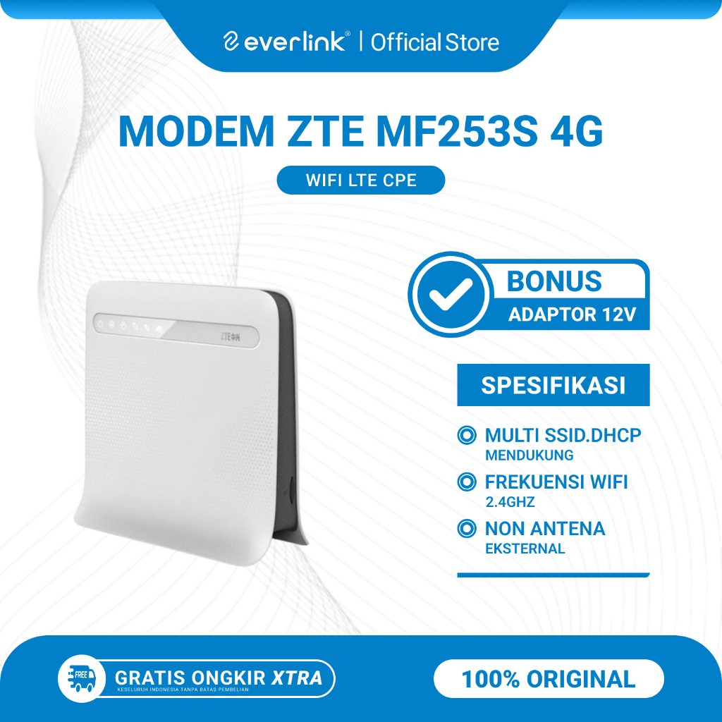 Modem Router ZTE MF253S CPE 4G LTE Wireless WiFi Bekas Original Bonus Adaptor