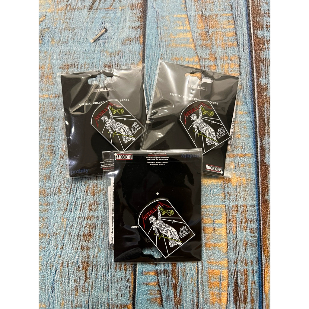 Pin Badge Metallica Justice for All Official Merchandise