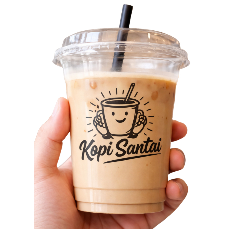 Sablon Cup Gelas Plastik Murah 14oz 16oz 18oz 22oz Oval Free Desain