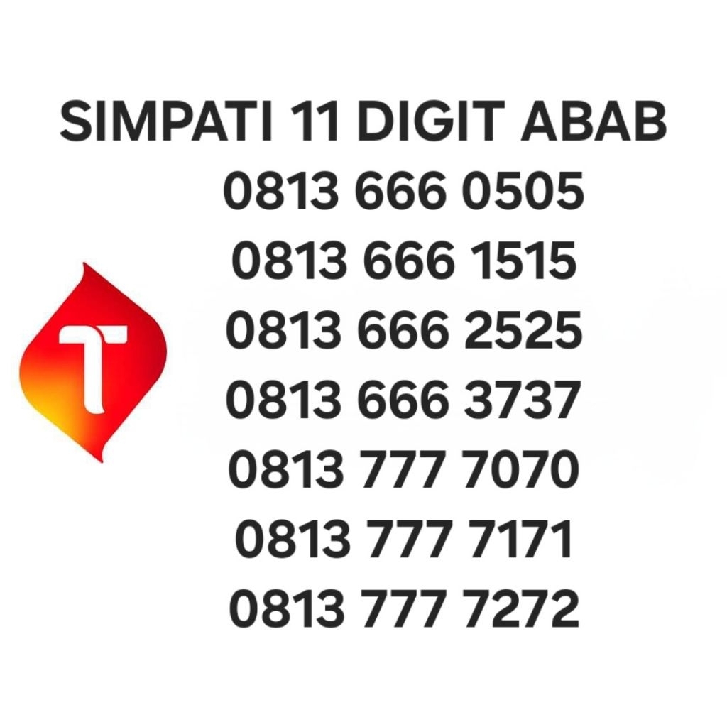 NOMOR CANTIK SIMPATI 11 DIGIT 4G 5G SERI TRIPLE ABAB 0505 1515 2525 3737 RAPIH MURAH - 0813 666 ABAB