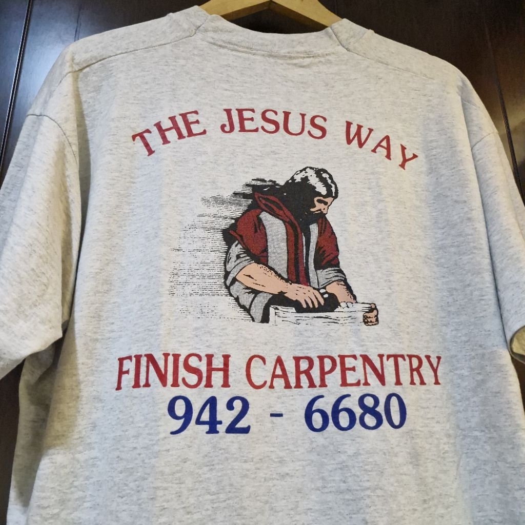Kaos Jesus Tee Vintage The Jesus Way Finish Carpentry FOTL