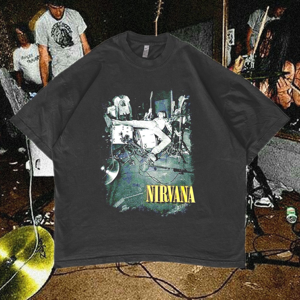 Nirvana Bootleg Oversized T-shirt Vintage Band Cotton Combed 24s