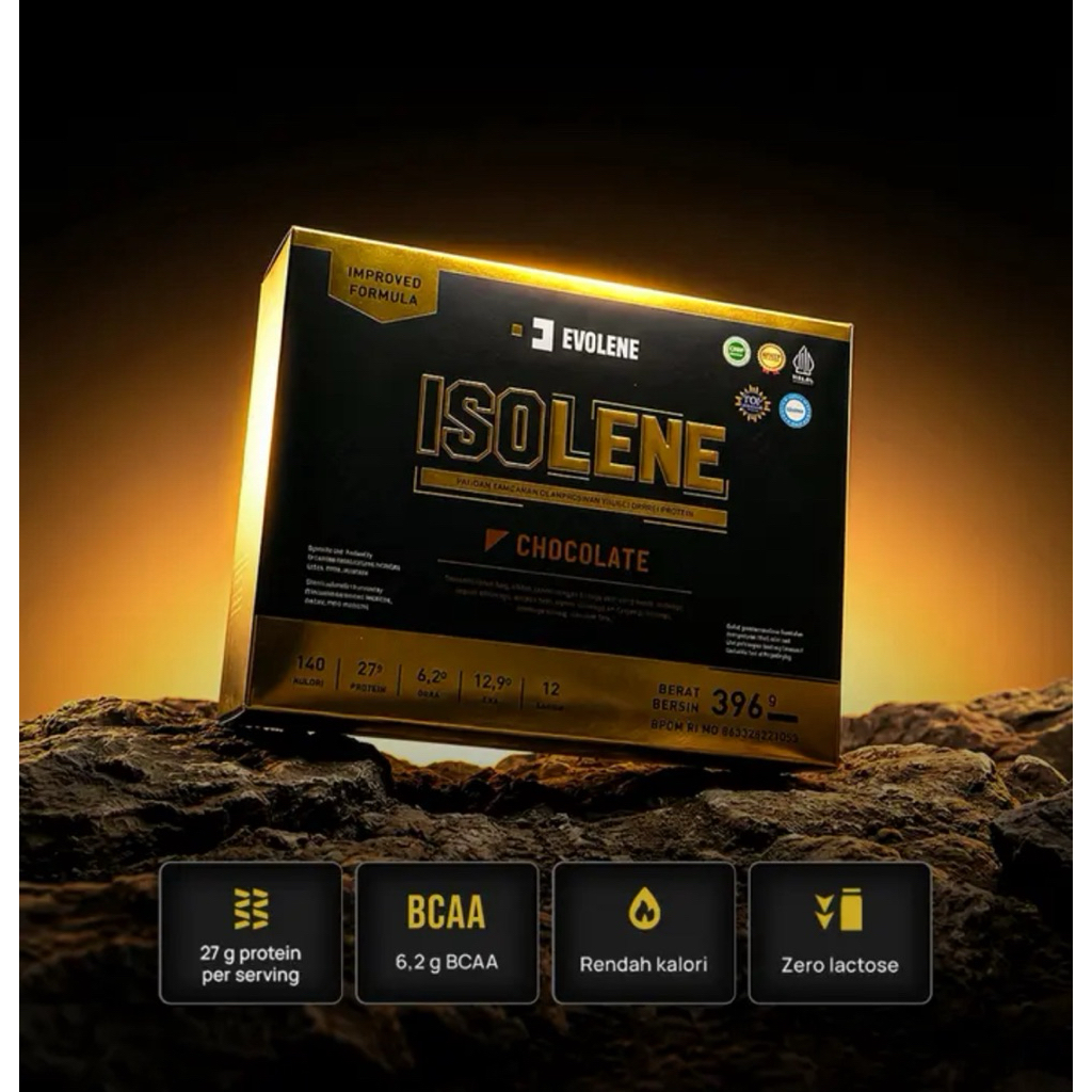 evolene isolene 12sachet whey protein isolate bpom evo isolene 12serv