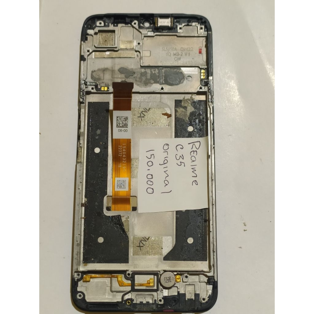 lcd + frame realme c35 second original cabutan