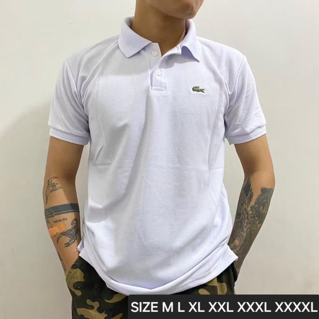 Kaos Kerah Polo Shirt Lacoste/Size M L XL 2XL 3XL 4XL/Kaos Kerah Pria/Kaos Polo Logo Bordir