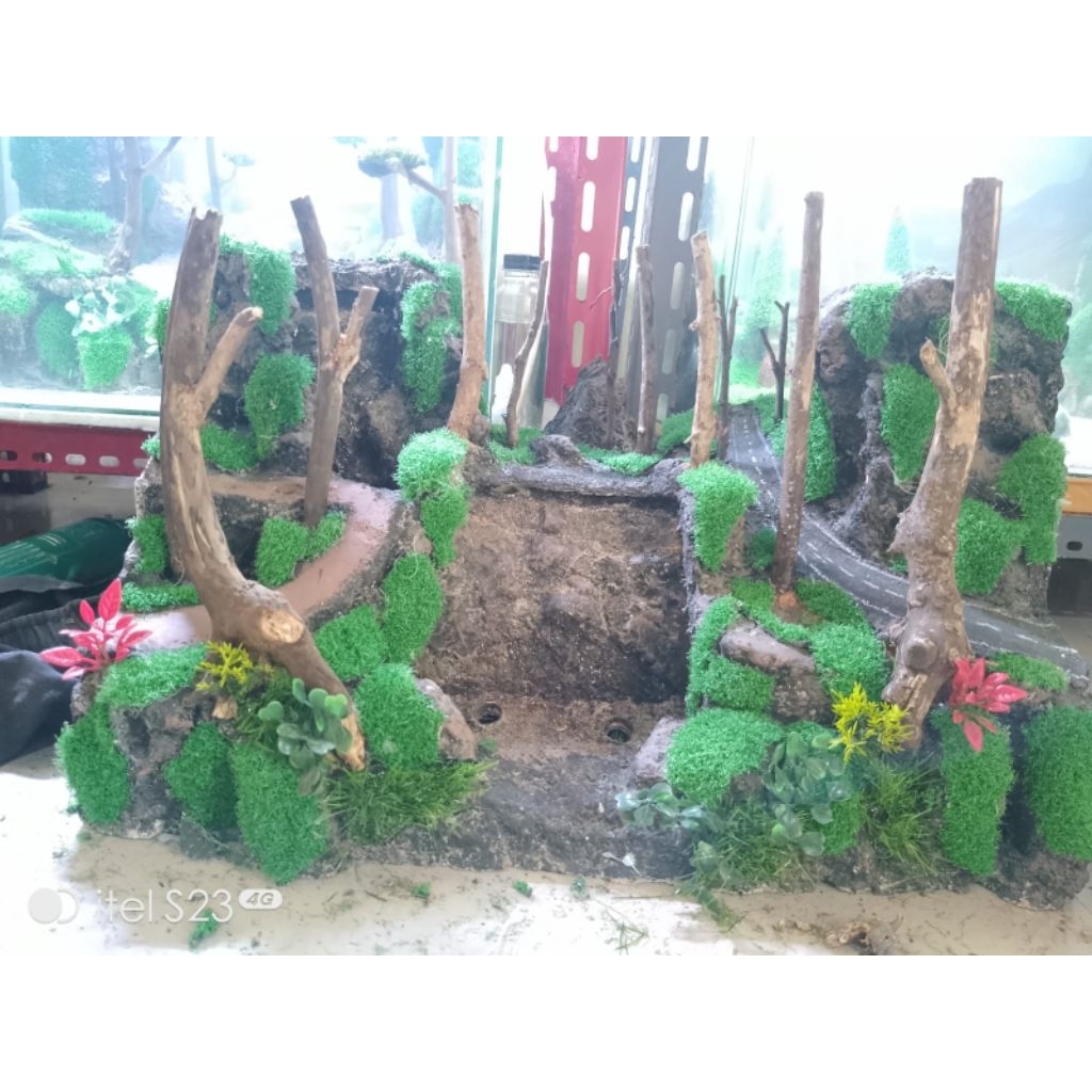 hardscape waterfall /tebing air terjun untuk akuarium 50.30.30