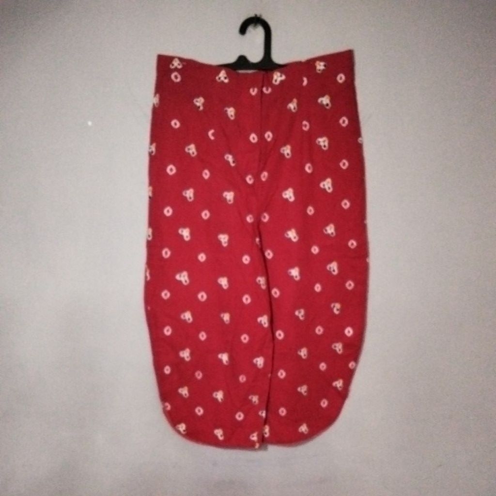 celana kulot wanita bahan jumputan warna merah