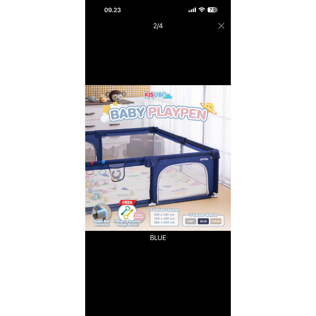 KISUBO Playpen Pagar Pengaman Bayi Tempat Bermain Anak Pagar Bayi Kolam Main Anak