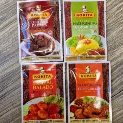 Kokita bumbu RENDANG PADANG / NASI TUMERIC / SAMBAL BALADO / AYAM GORENG 60gr