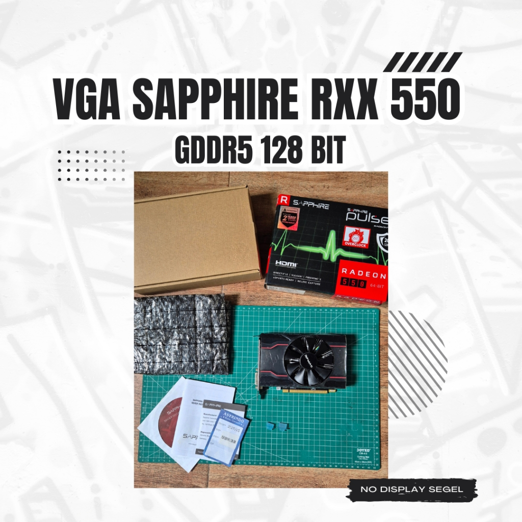 VGA Sapphire RX550 NoDisplay Lengkap Box Segel