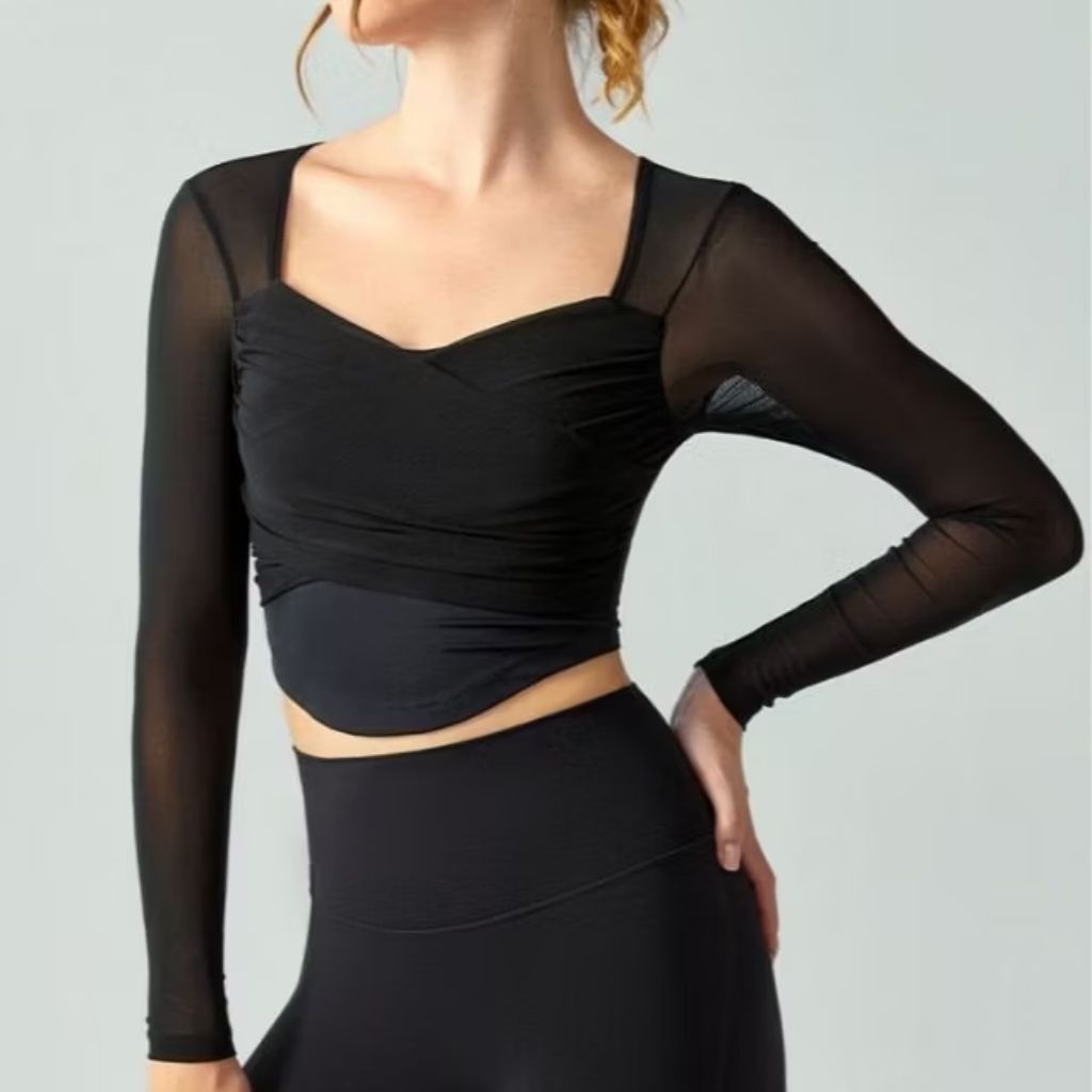 preloved long sleeve crop top include bra