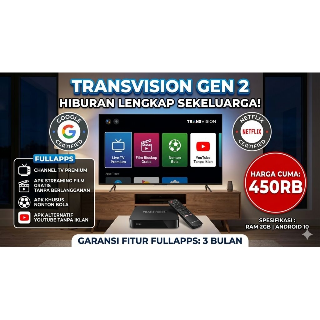 alat stb android 10 2gb RAM