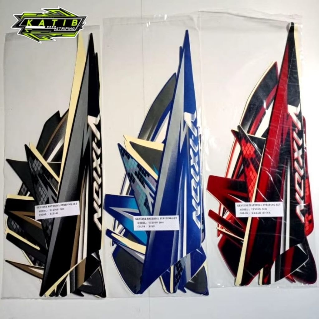 STRIPING VIXION OLD 2009 LENGKAP FULLSET ORIGINAL LOOK - STIKER VIXION OLD 2009 LENGKAP FULL BODY