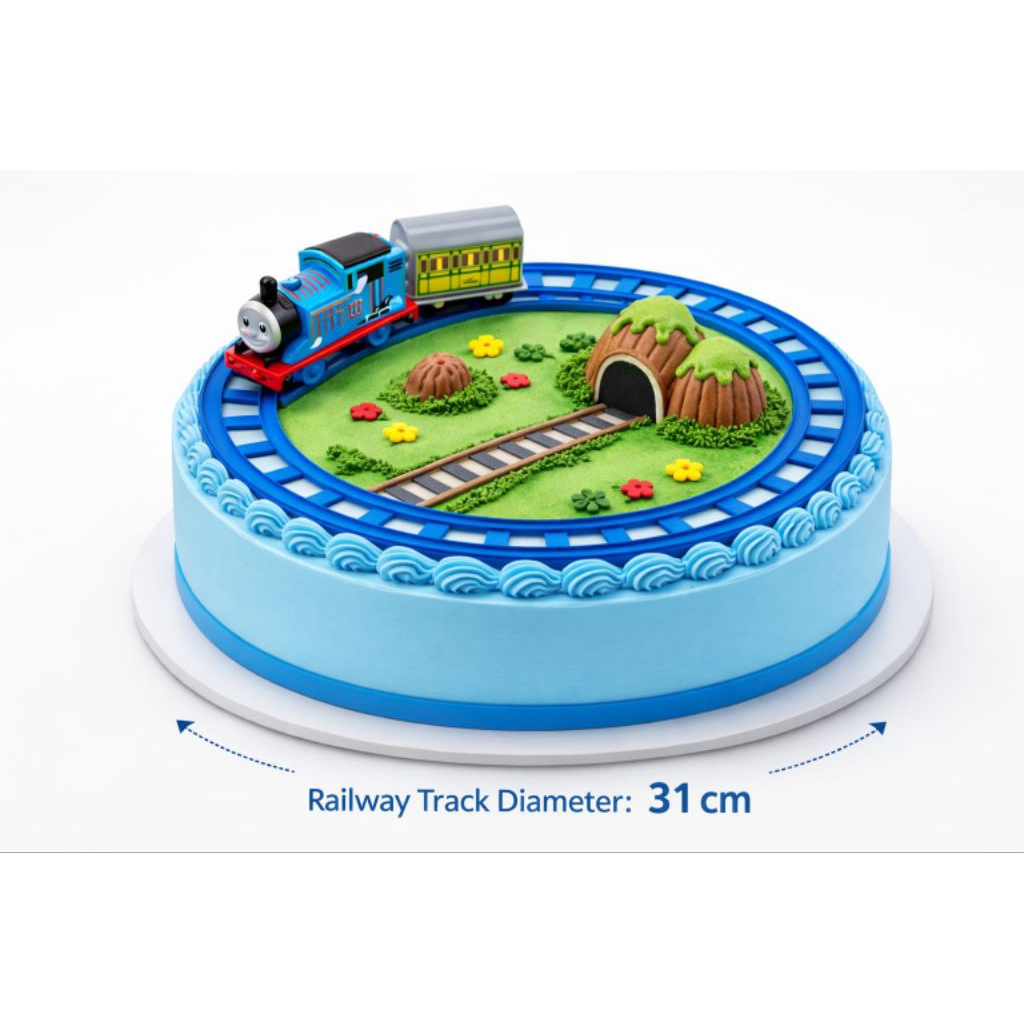 hiasan dekorasi kue ulang tahun anak model kereta api Tomas mainan kereta bergerak thom