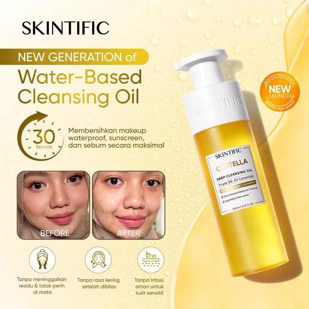 SKINTIFIC CENTELLA DEEP CLEANSING OIL MAKE UP PORE CLEANSER