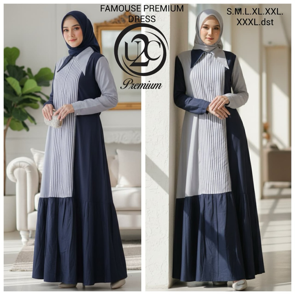 GAMIS KATUN PREMIUM,GAMIS KATUN GARIS2 PREMIUM,U2 ORIGINAL