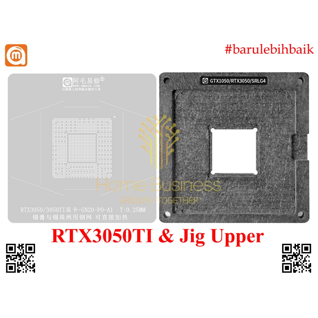 Amaoe Stencil BGA Reballing GPU NVIDIA RTX3050 RTX3050TI RTX 3050 GN20 GN20-P0-A1 Jig Upper Stencil 