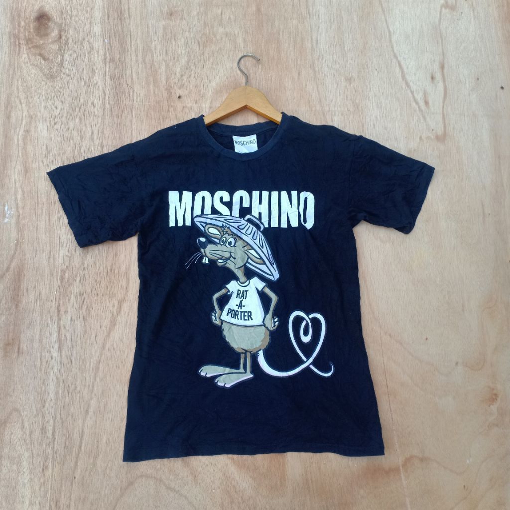 MOSCHINO RAT-A- PORTER Print cotton jersey  T-shirt Second