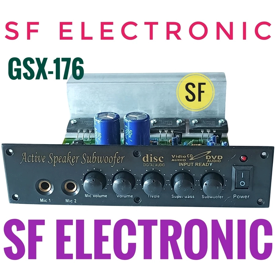Kit Power Amplifier Speaker Aktif 300Watt Stereo+Subwoofer GSX-176