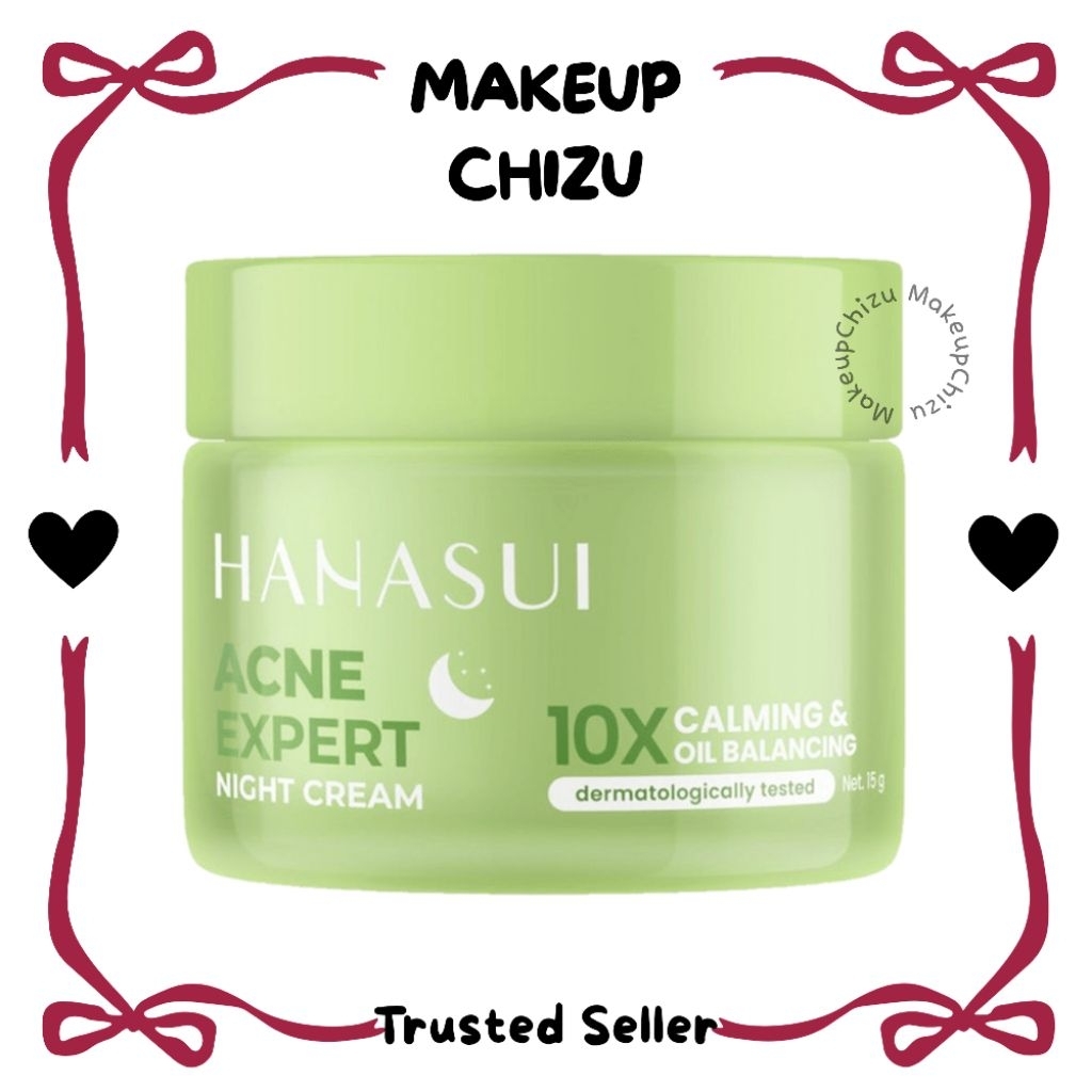 Hanasui Acne Expert Night Cream 15 gr | Krim Malam | Krim Wajah | Pelembap Wajah