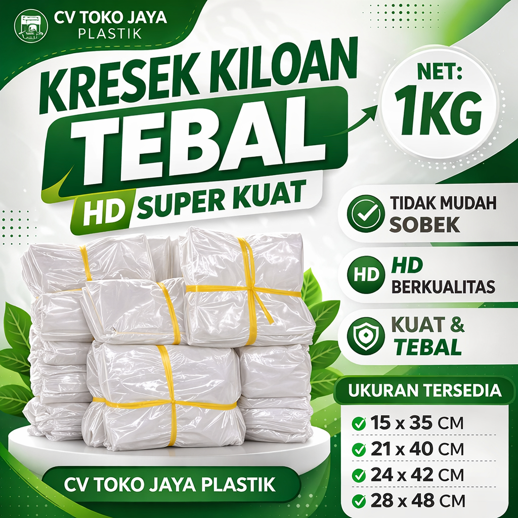 kantong kresek Putih susu dop  Putih Kuat kualitas tertinggi 1 kg tebal 0.2 semua ukuran kuat murah 