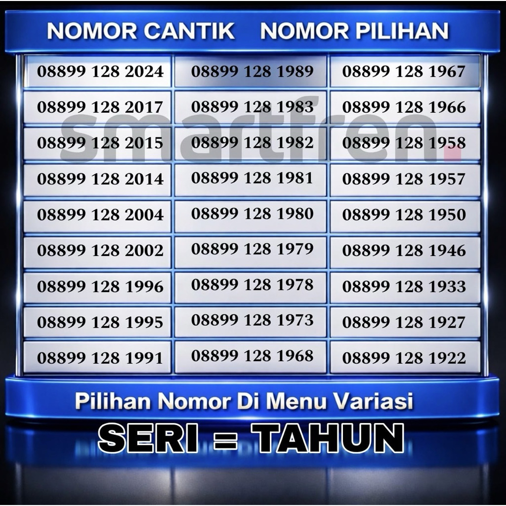 Kartu Perdana Smartfren Seri Tahun - Pilih Nomor