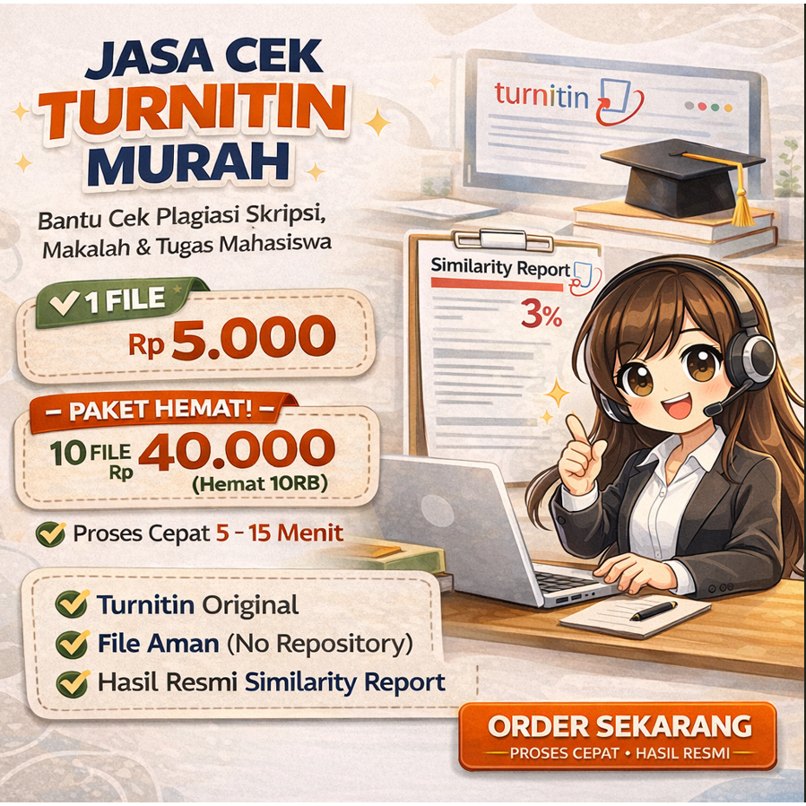 Cek Turnitin Murah Original | No Repository | Cek Plagiasi Skripsi Makalah Jurnal | Similarity Repor