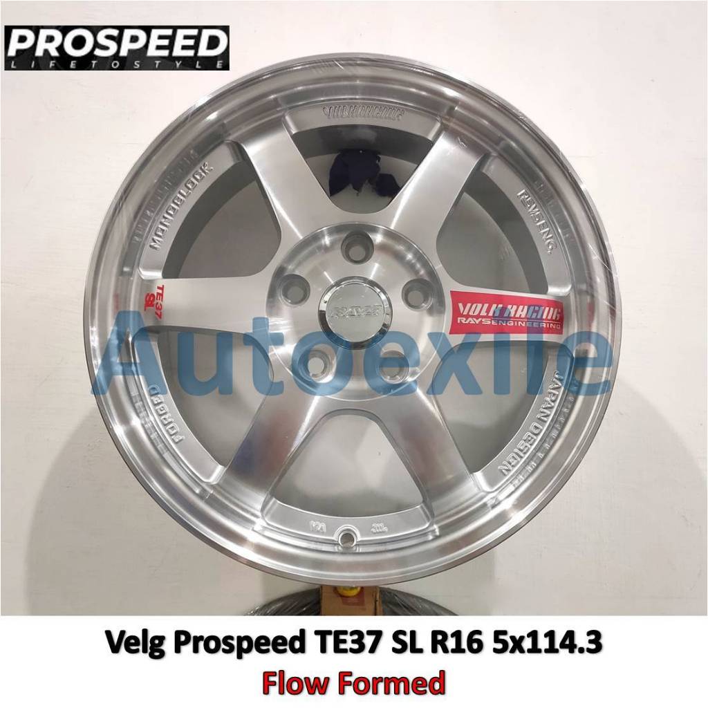 Velg Mobil Prospeed Ring 16 inch 16x7.0 PCD 5x114.3 ET+40 Silver Machine Face Perak Kilau SMF Flow F