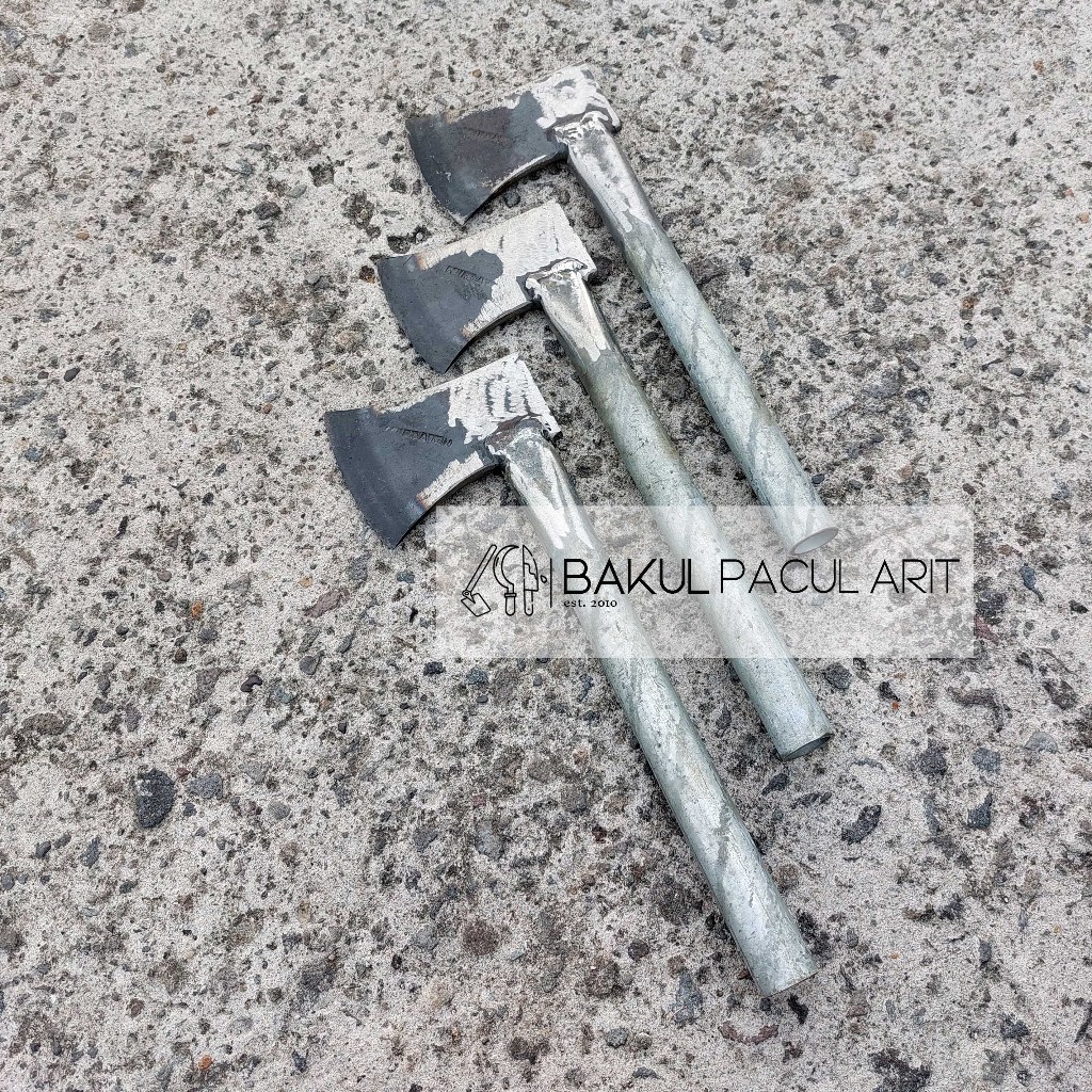 Kapak Pipa Pegangan Kokoh Asli Bahan Baja PER | Kampak Belah Kayu Bambu