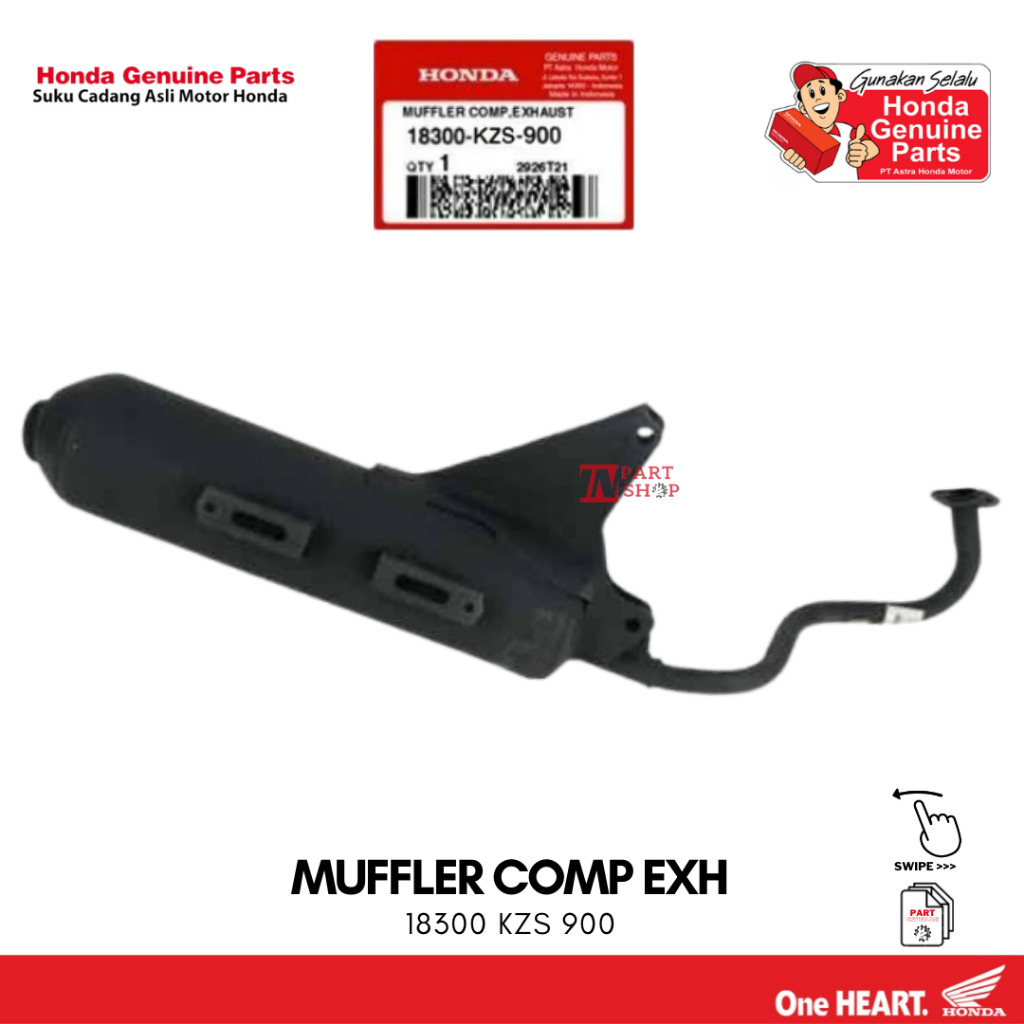 Knalpot (Muffler Exhaust) - Vario 110 CW Karbu & Vario 110 CBS Techno Karbu / 18300-KZS-900