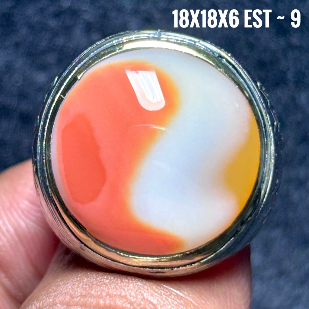 NATURAL BATU AKIK MOTIF YIN YANG