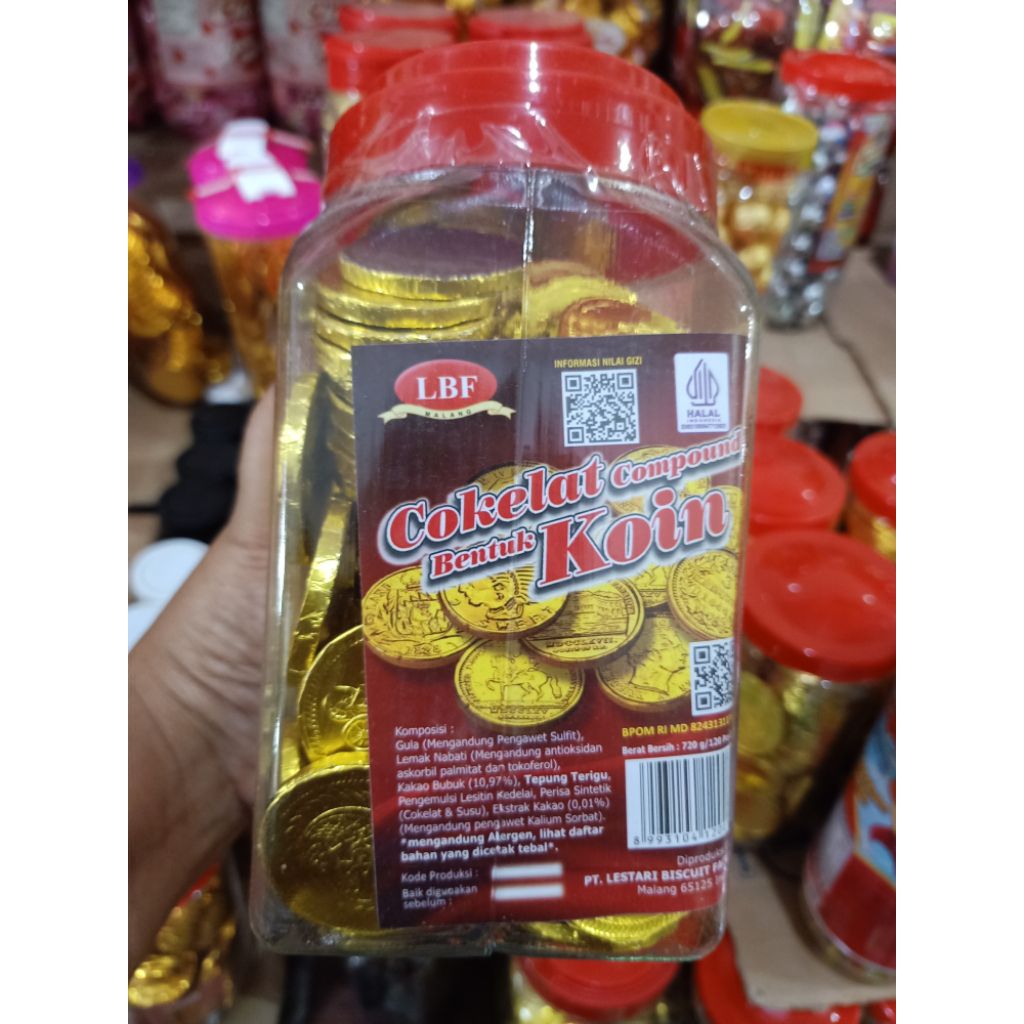 LBF coklat compound bentuk koin 750g isi 120 pcs