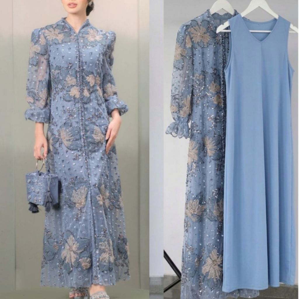 IVORY REMAKE DRESS INNER OUTER KONDANGAN MEWAH DRESS AKAD TUNANGAN DRESS EMBROIDERY