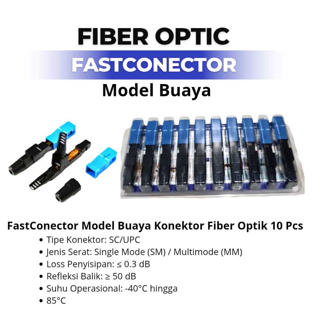 10 Pcs SC-UPC Konektor Serat Optik Cepat - Instalasi Mudah, Kehilangan Sinyal Rendah, Tahan Suhu