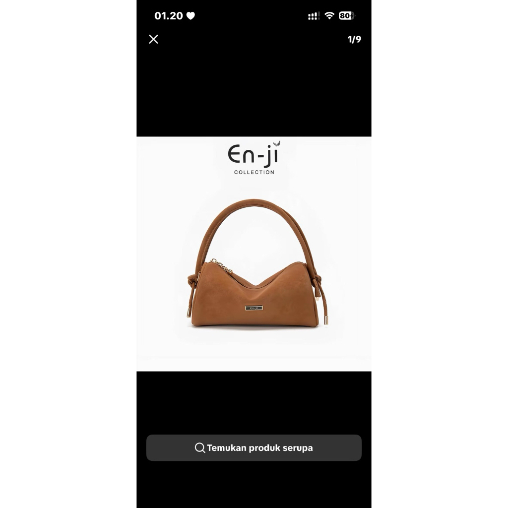 preloved like new enji mumin sling bag nougat