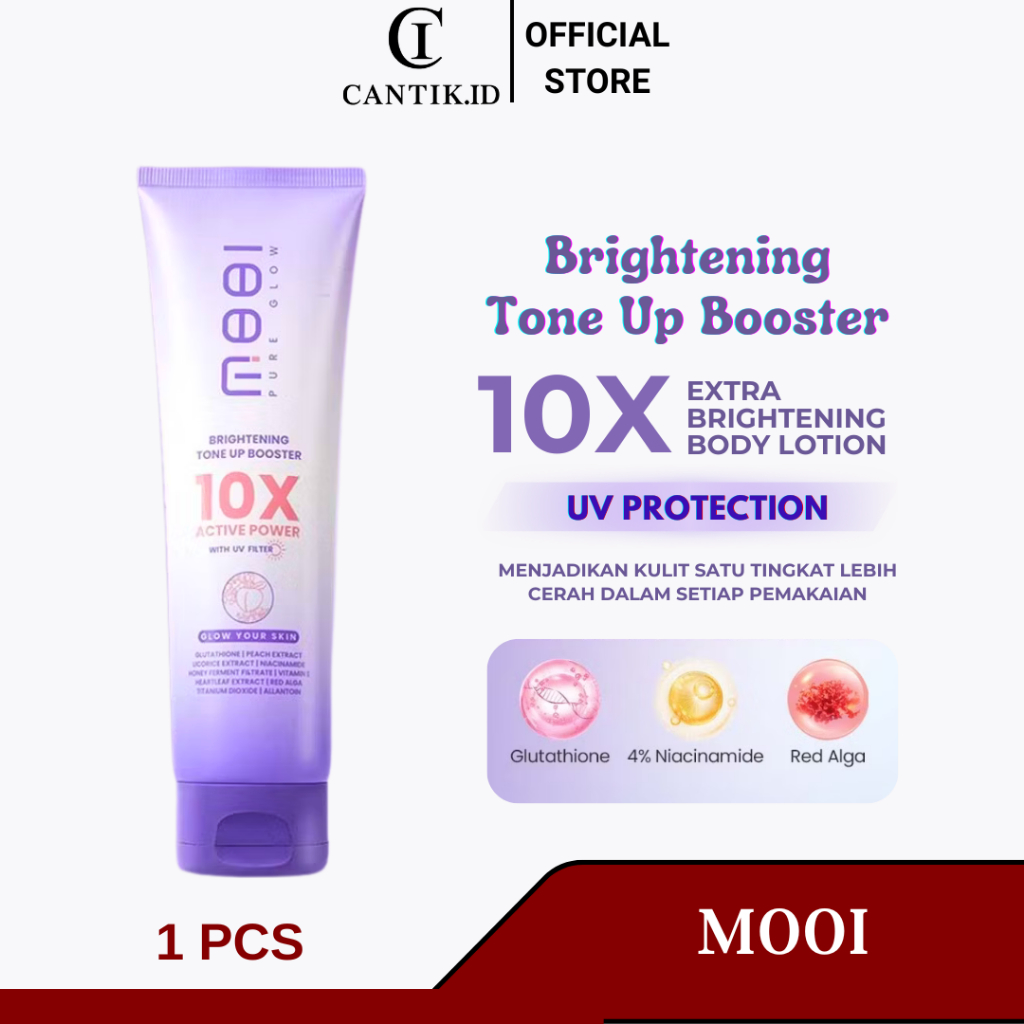 MOOI PURE GLOW BRIGHTENING TONE UP BOOSTER BODY LOTION | HB Mooi Mencerahkan kulit