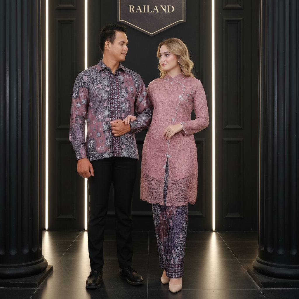 RND Setelan Kebaya Couple Pasangan Modern / Kebaya Couple Pesta Kondangan Brukat Brokat Terbaru / St