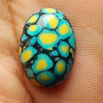batu pirus tibet gradasi pancawarna ceplok kuro