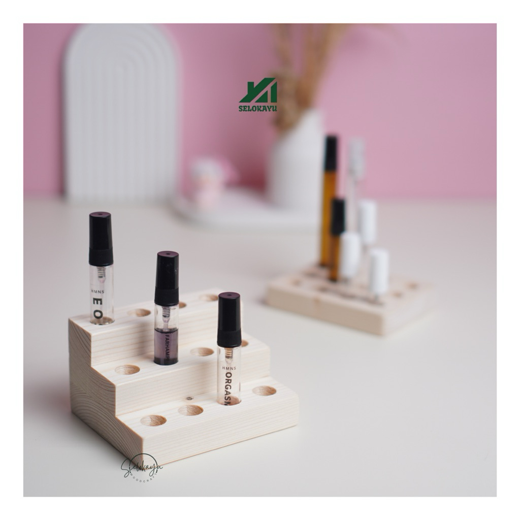 Rak Parfum Tester/Dudukan Sampel Minyak Wangi/Display Botol Parfum Kecil/Parfume Sample Holder/Fragr