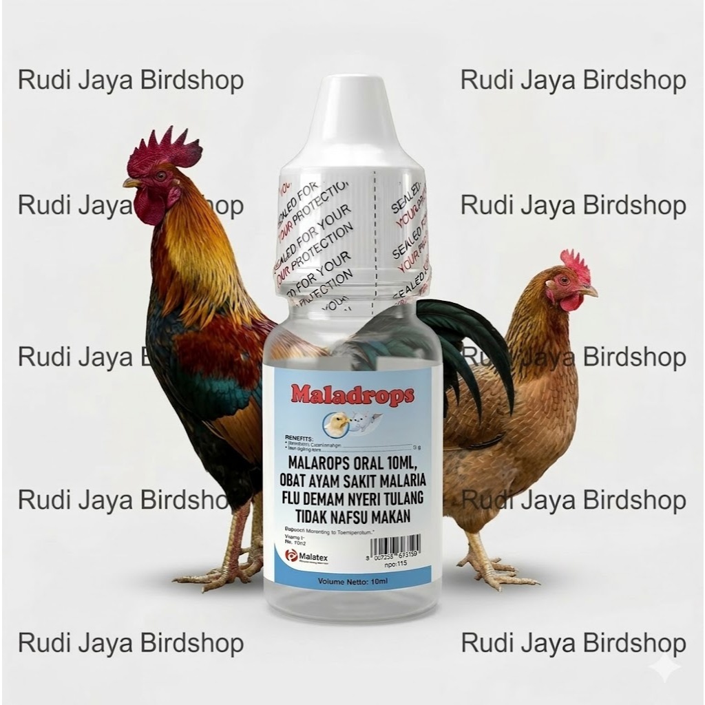 MALADROPS 15ML ORAL OBAT AYAM UNGGAS BURUNG SAKIT MALARIA LUMPUH MENDADAK KAKI LEMAS DEMAM PUSING