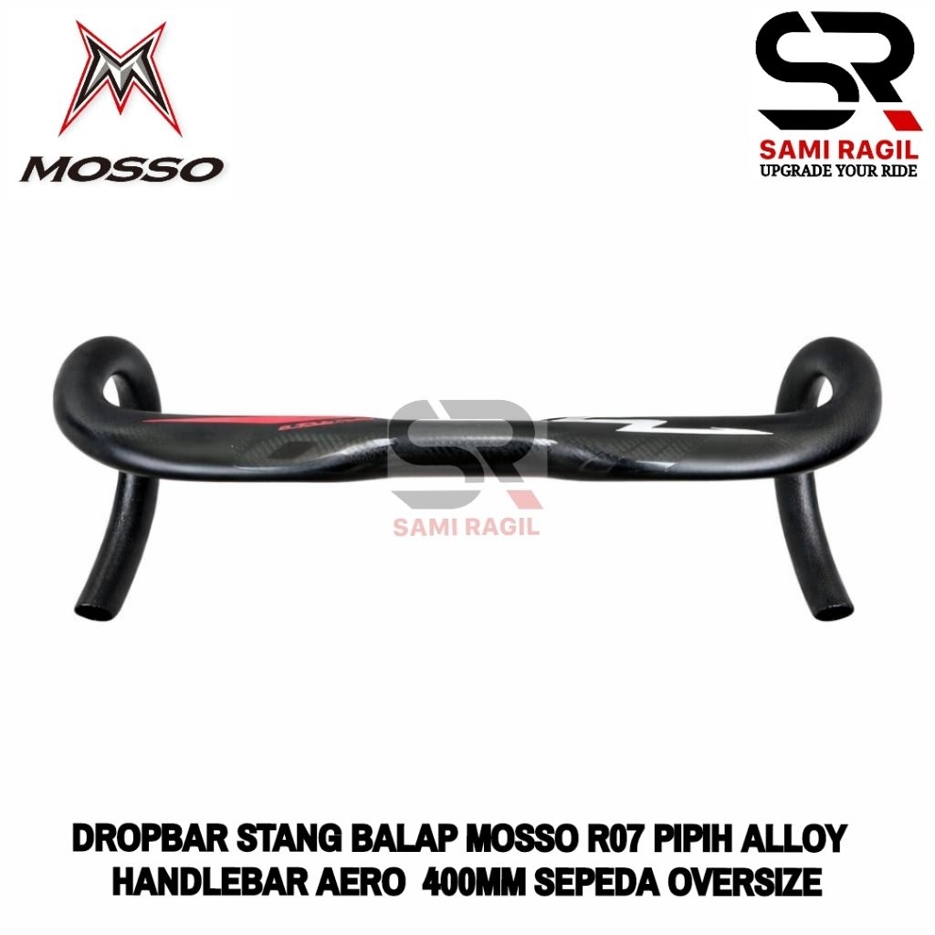 DROPBAR STANG BALAP MOSSO R07 PIPIH ALLOY ROAD BIKE HANDLEBAR AERO DROP BAR HANDLE BAR 400mm 400 mm 
