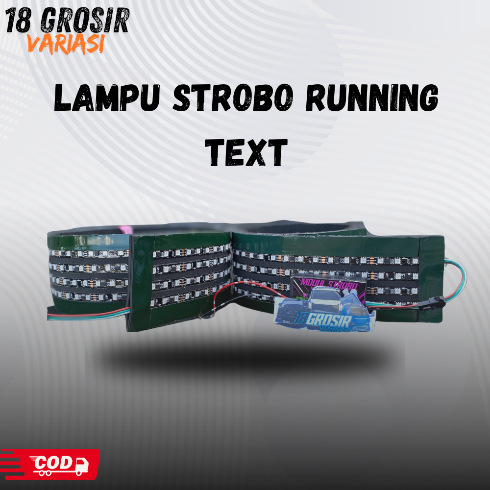 Lampu Strobo Kaca Truk Bus 4 & 5 Baris Running Text Android 12V 24V Full Set & Modul