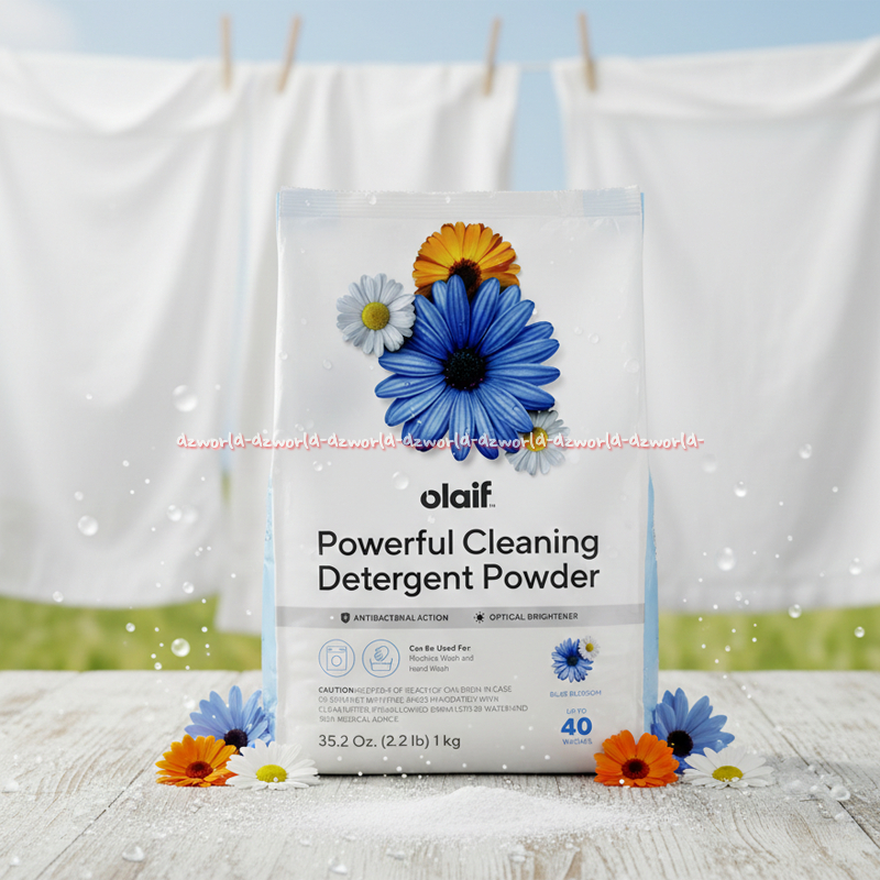 Olaif 1kg Power Full Cleaning Detergent Powder Sabun Cuci Baju Pakaian Bubuk Kemasan Pouch Plastik A