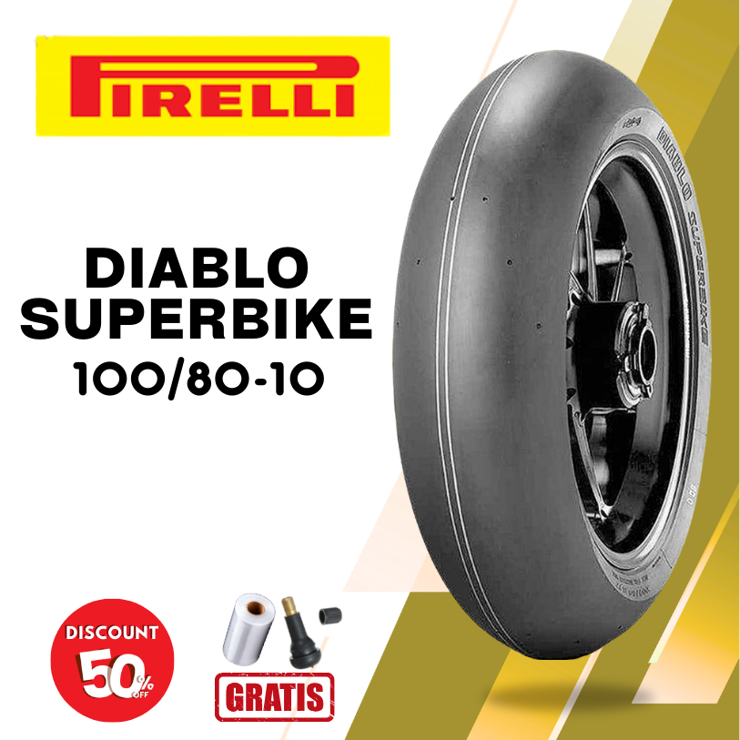 Ban Motor Slick PIRELLI DIABLO SUPERBIKE 100/80 Ring 10 Tubeless
