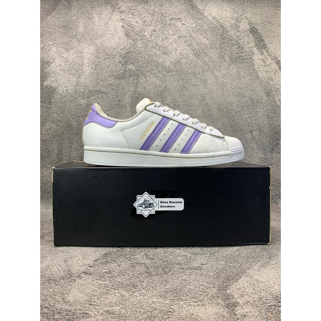 Sepatu Second  Adidas Superstar White Light Purple  Size 41 1/3  Original Guarantee 100%