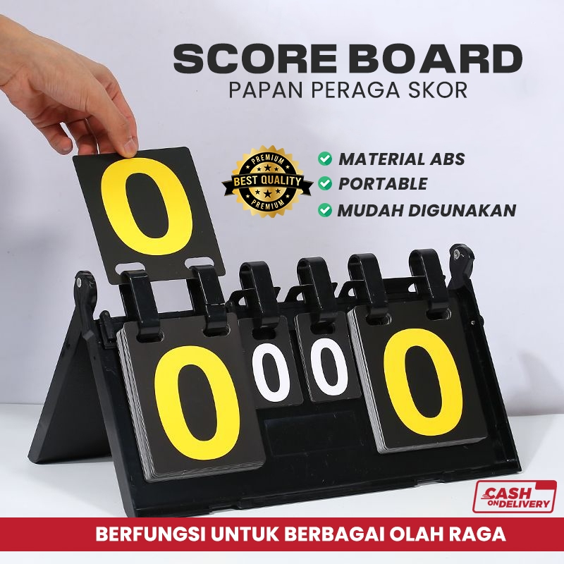 Papan Skor Manual Olahraga Portable | Scoreboard Badminton Futsal Voli Basket